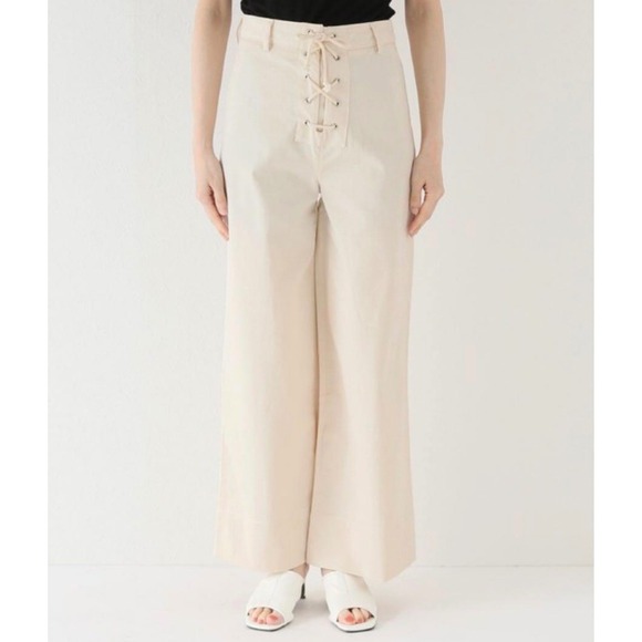 Baserange Women's Bayou Wide Leg Pants Off White Size 29 Organic Cotton Neutral - Picture 2 of 11